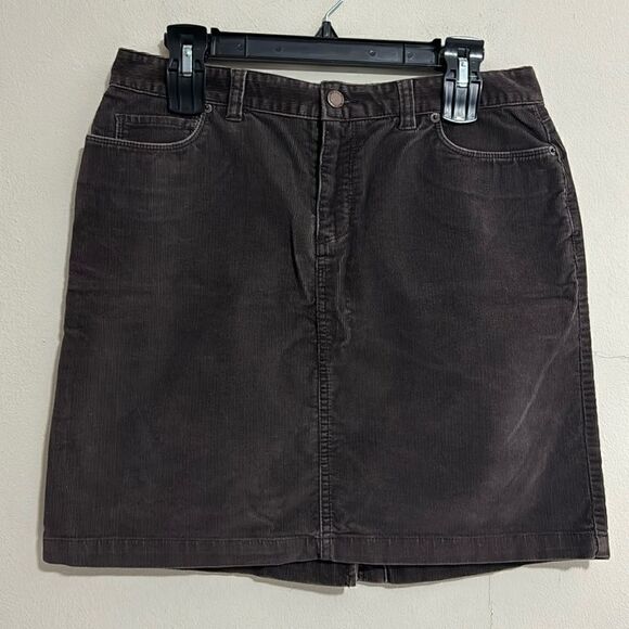 L.L. Bean Dresses & Skirts - LL Bean Women 10Pet Brown Corduroy Short Pencil Skirt